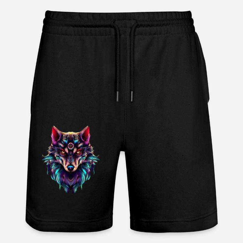 Wolf’s Head Synthwave Wolf - Short de jogging bio TRAINER Stanley/Stella unisexe - noir