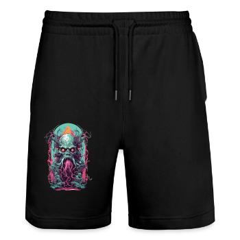 Unterwelt Dämonen Okkult Horror Gothic Design - Stanley/Stella Unisex Bio Joggingshorts Trainer  - Schwarz - Vorne - Nik (191cm) & Marisol (170cm)