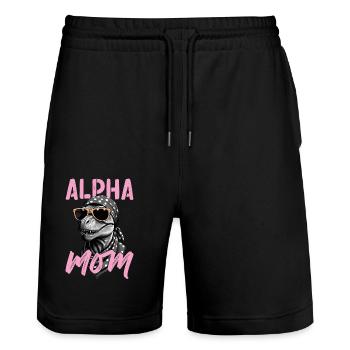 Alpha Mom Drôle Dinosaure Maman Style Dinosaure - Short de jogging bio TRAINER Stanley/Stella unisexe - noir - Devant - Nik (191cm) & Marisol (170cm)