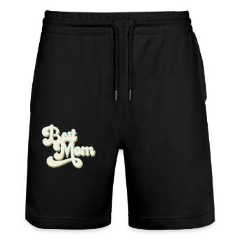 Best Mom Mother's Day Funny Mom Design - Stanley/Stella Trainer Unisex Organic Jogging Shorts - black - Front - Nik (191cm) & Marisol (170cm)