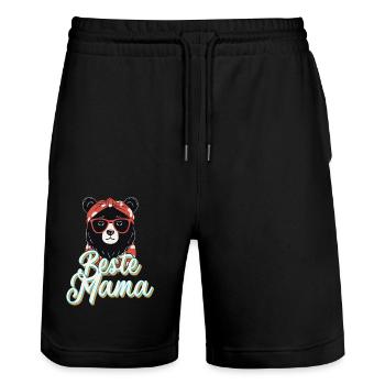 Best Mom Mother's Day Great Funny Mom Design - Stanley/Stella Trainer Unisex Organic Jogging Shorts - black - Front - Nik (191cm) & Marisol (170cm)