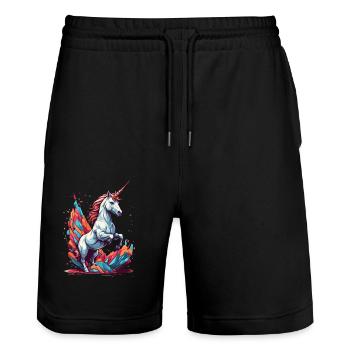 Couleurs vives uniques Unicorn Fantasy - Short de jogging bio TRAINER Stanley/Stella unisexe - noir - Devant - Nik (191cm) & Marisol (170cm)