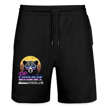 Rétro Daddy Vintage Dad Perfect Father’s Day Design - Short de jogging bio TRAINER Stanley/Stella unisexe - noir - Devant - Nik (191cm) & Marisol (170cm)