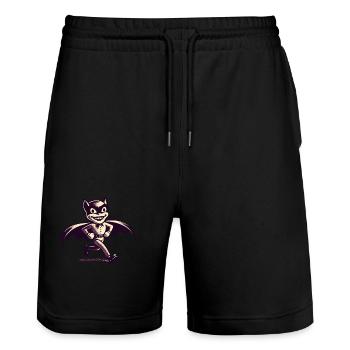 Lustige Halloween Party Gruseliger Spuk - Stanley/Stella Unisex Bio Joggingshorts Trainer  - Schwarz - Vorne - Nik (191cm) & Marisol (170cm)