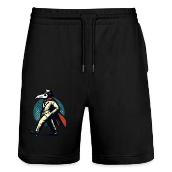 Halloween Costume Decoration Spooky Party Design - Stanley/Stella Trainer Unisex Organic Jogging Shorts - black - Front - Nik (191cm) & Marisol (170cm)