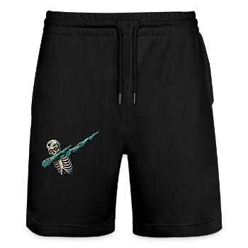 Dabbing Zombie Funny Dabbing Design - Stanley/Stella Trainer Unisex Organic Jogging Shorts - black - Front - Nik (191cm) & Marisol (170cm)