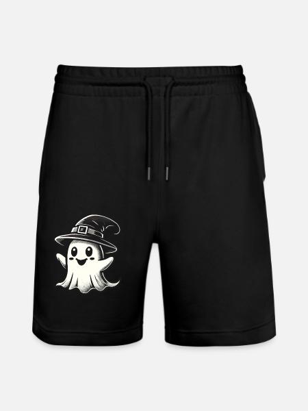 Funny Witch Ghost Spooky Party - Stanley/Stella Trainer Unisex Organic Jogging Shorts - black