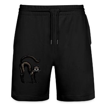 Creepy Black Witch Cat Extraordinary - Stanley/Stella Trainer Unisex Organic Jogging Shorts - black - Front - Nik (191cm) & Marisol (170cm)