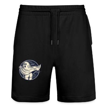 Funny Halloween Ghost Sarcastic Humor - Stanley/Stella Trainer Unisex Organic Jogging Shorts - black - Front - Nik (191cm) & Marisol (170cm)