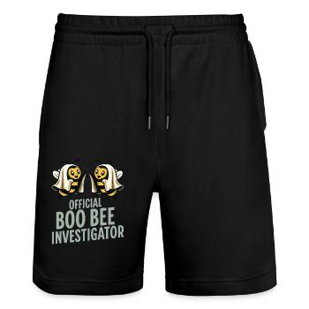 Offizieller Bienen Untersucher Lustiger Spruch - Stanley/Stella Unisex Bio Joggingshorts Trainer  - Schwarz - Vorne - Nik (191cm) & Marisol (170cm)