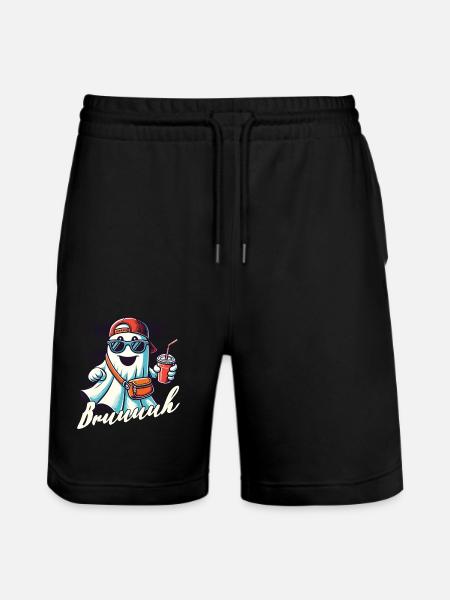 Scary Halloween Ghost Broth - Stanley/Stella Trainer Unisex Organic Jogging Shorts - black