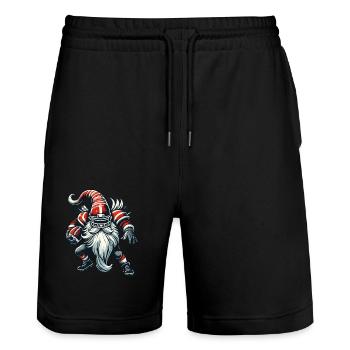 Noël Football Gnome Nain Elfe - Short de jogging bio TRAINER Stanley/Stella unisexe - noir - Devant - Nik (191cm) & Marisol (170cm)