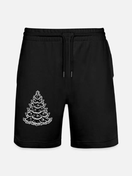 Christmas tree with baubles - Stanley/Stella Trainer Unisex Organic Jogging Shorts - black