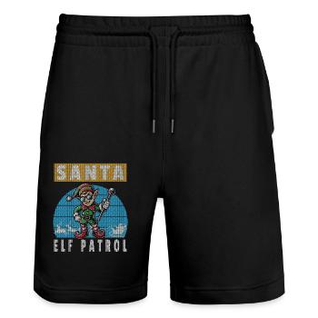 Noël Père Noël Patrouille Patrouille Tricot - Short de jogging bio TRAINER Stanley/Stella unisexe - noir - Devant - Nik (191cm) & Marisol (170cm)