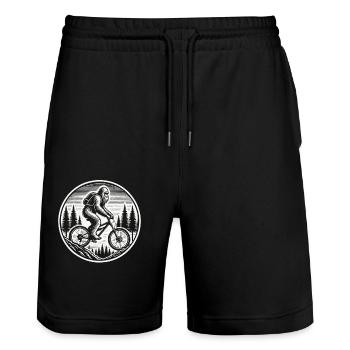 Bigfoot Bike Adventure Forest - Short de jogging bio TRAINER Stanley/Stella unisexe - noir - Devant - Nik (191cm) & Marisol (170cm)