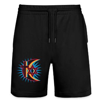 trois religions - Short de jogging bio TRAINER Stanley/Stella unisexe - noir - Devant - Nik (191cm) & Marisol (170cm)