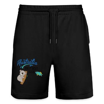 Australie - Short de jogging bio TRAINER Stanley/Stella unisexe - noir - Devant - Nik (191cm) & Marisol (170cm)