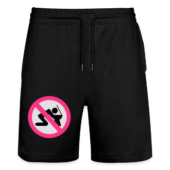 2541614 14674868 alcohol - Stanley/Stella Trainer Unisex Organic Jogging Shorts - black - Front - Nik (191cm) & Marisol (170cm)