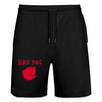 Böser Hund - Stanley/Stella Unisex Bio Joggingshorts Trainer  - Schwarz - Vorne - Nik (191cm) & Marisol (170cm)
