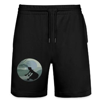 Hawaii Girl - Conception - Short de jogging bio TRAINER Stanley/Stella unisexe - noir - Devant - Nik (191cm) & Marisol (170cm)