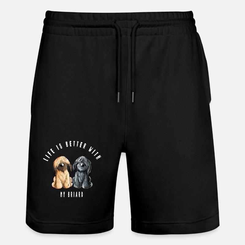 Life is Better With My Briard - Stanley/Stella Unisex Bio Joggingshorts Trainer - Schwarz