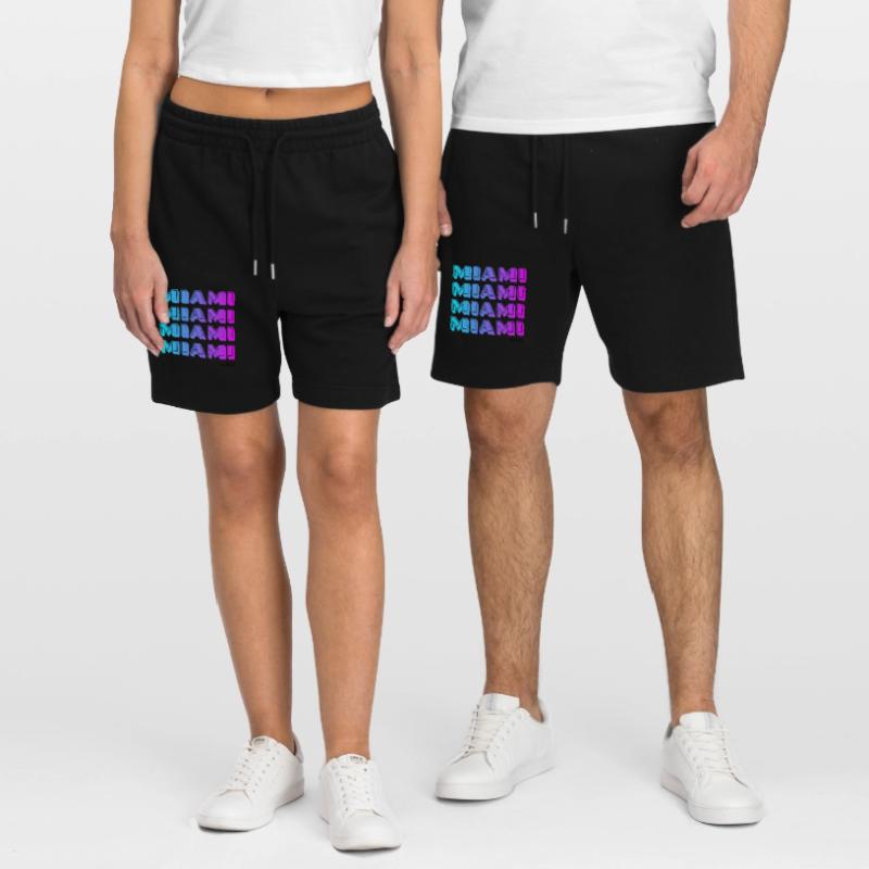 Miami Neon Gradient Pattern Stanley/Stella Trainer Unisex Organic Jogging Shorts