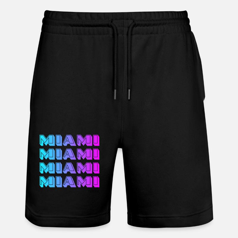 Miami Neon Gradient Pattern - Stanley/Stella Trainer Unisex Organic Jogging Shorts - black