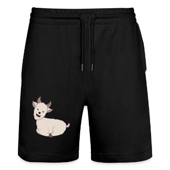 Ziege Ziegen Geiss - Stanley/Stella Unisex Bio Joggingshorts Trainer  - Schwarz - Vorne - Nik (191cm) & Marisol (170cm)