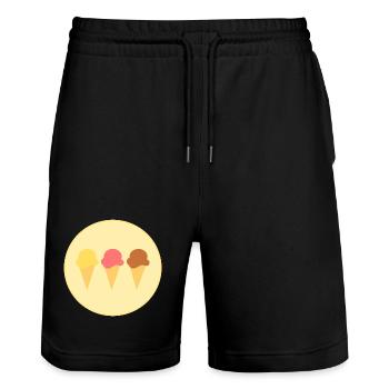 crème glacée crème glacée fraise glace vanille crème glacée chocolat glace - Short de jogging bio TRAINER Stanley/Stella unisexe - noir - Devant - Nik (191cm) & Marisol (170cm)
