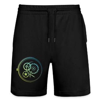Masterpiece Watches Clock Mechanics Colors icon Logo - Stanley/Stella Trainer Unisex Organic Jogging Shorts - black - Front - Nik (191cm) & Marisol (170cm)
