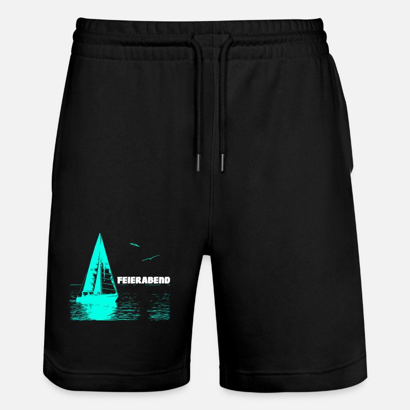 Feierabend Segelboot und 2 Möwen - Stanley/Stella Unisex Bio Joggingshorts Trainer  - Schwarz