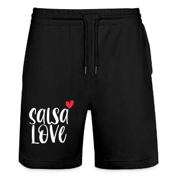 Salsa Love! Tänzerin Latino tanzen Geschenk - Stanley/Stella Unisex Bio Joggingshorts Trainer  - Schwarz - Vorne - Nik (191cm) & Marisol (170cm)
