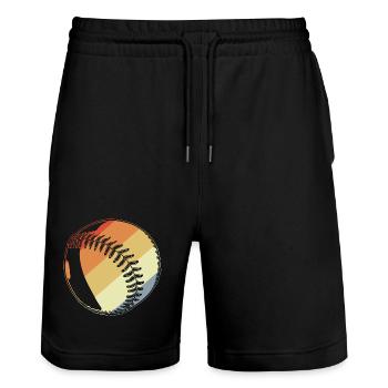 Vintage Baseball - Stanley/Stella Unisex Bio Joggingshorts Trainer  - Schwarz - Vorne - Nik (191cm) & Marisol (170cm)