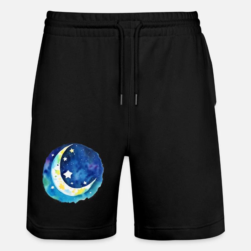 Lune et étoiles - Short de jogging bio TRAINER Stanley/Stella unisexe - noir