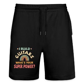 I build Guitars what’s your super power? - Stanley/Stella Unisex Bio Joggingshorts Trainer  - Schwarz - Vorne - Nik (191cm) & Marisol (170cm)