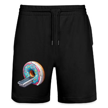 Manip Radio Scanner IRM Radiologie Donut of truth - Short de jogging bio TRAINER Stanley/Stella unisexe - noir - Devant - Nik (191cm) & Marisol (170cm)