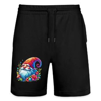 Elfe gobelin gnome - Short de jogging bio TRAINER Stanley/Stella unisexe - noir - Devant - Nik (191cm) & Marisol (170cm)