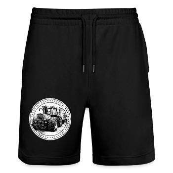 Traktor 1300 TRAC - Stanley/Stella Unisex Bio Joggingshorts Trainer  - Schwarz - Vorne - Nik (191cm) & Marisol (170cm)