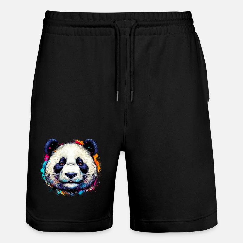 Panda - Stanley/Stella Unisex Bio Joggingshorts Trainer - Schwarz
