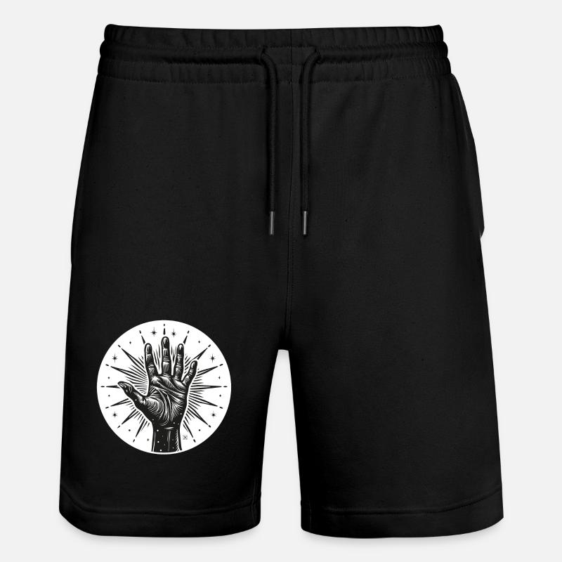 Main étoile avec flashs - Short de jogging bio TRAINER Stanley/Stella unisexe - noir