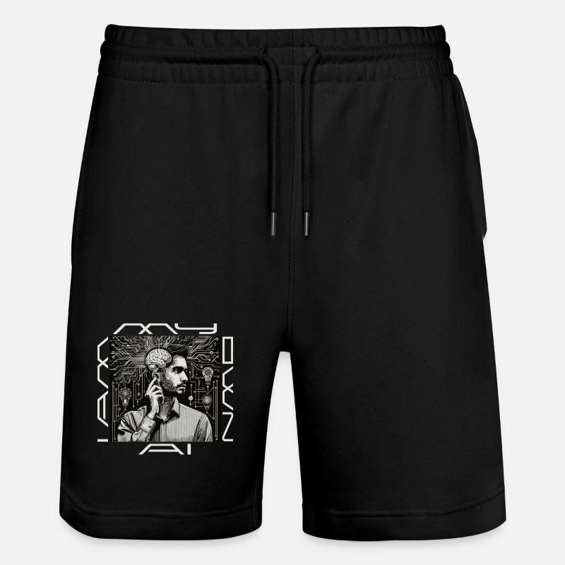 Kopfwerk: Geist trifft Code - Stanley/Stella Unisex Bio Joggingshorts Trainer - Schwarz