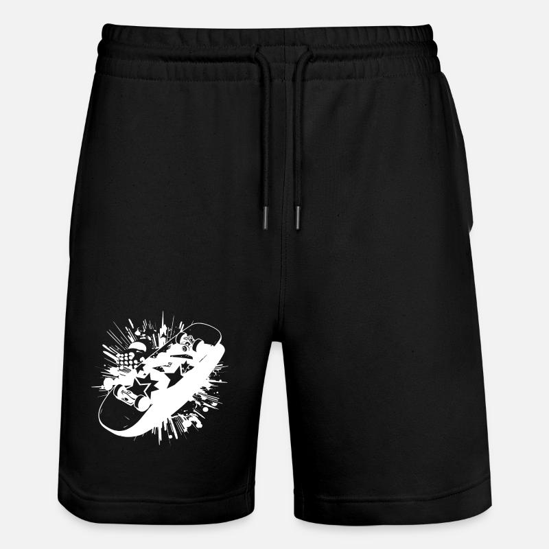 Blobs de peinture de skateboard - Short de jogging bio TRAINER Stanley/Stella unisexe - noir