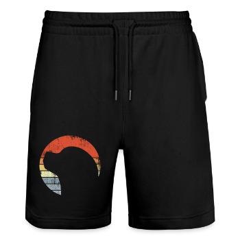 Vintage Hund Skizze - Stanley/Stella Unisex Bio Joggingshorts Trainer  - Schwarz - Vorne - Nik (191cm) & Marisol (170cm)