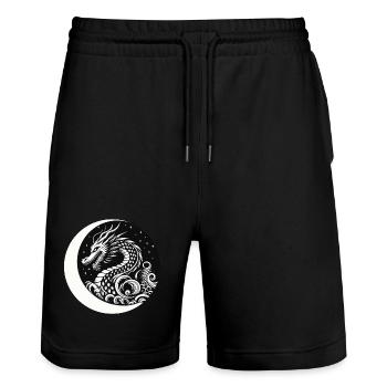 Dragon chinois - Short de jogging bio TRAINER Stanley/Stella unisexe - noir - Devant - Nik (191cm) & Marisol (170cm)