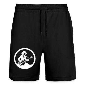 Banjo Player Drawing - Stanley/Stella Trainer Unisex Organic Jogging Shorts - black - Front - Nik (191cm) & Marisol (170cm)