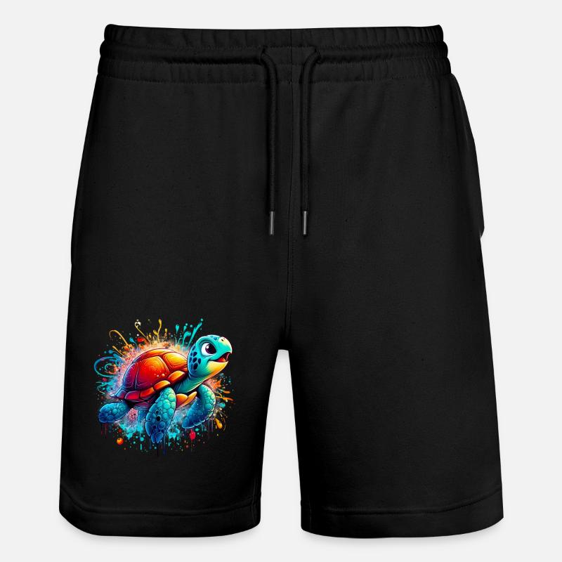 Turtle - Stanley/Stella Trainer Unisex Organic Jogging Shorts - black
