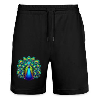 Paon - Short de jogging bio TRAINER Stanley/Stella unisexe - noir - Devant - Nik (191cm) & Marisol (170cm)