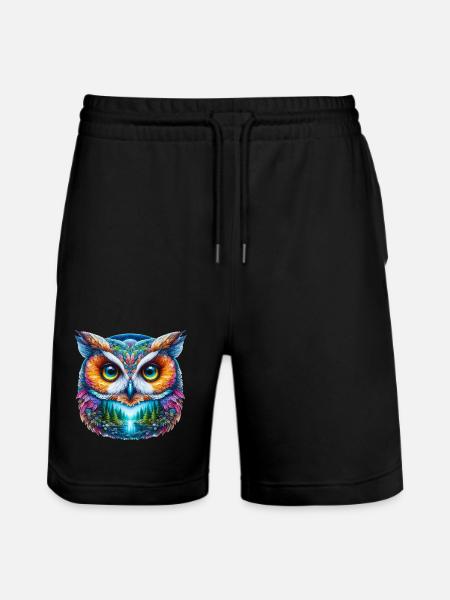 Eule - Stanley/Stella Unisex Bio Joggingshorts Trainer - Schwarz