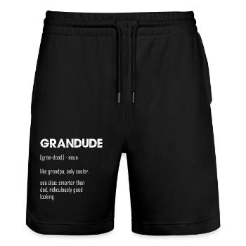 Grandude Vibe T-shirt rétro pour grand-père - Short de jogging bio TRAINER Stanley/Stella unisexe - noir - Devant - Nik (191cm) & Marisol (170cm)
