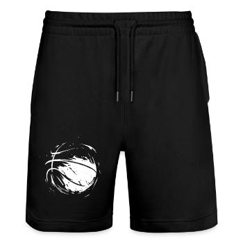 Basketball Skizze - Stanley/Stella Unisex Bio Joggingshorts Trainer  - Schwarz - Vorne - Nik (191cm) & Marisol (170cm)